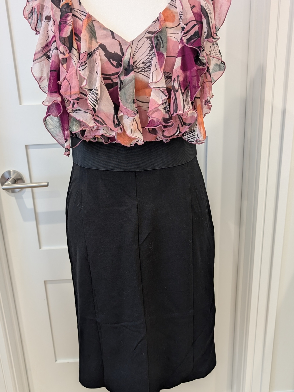 New York & Company Black Pencil Skirt with Wide Waistband